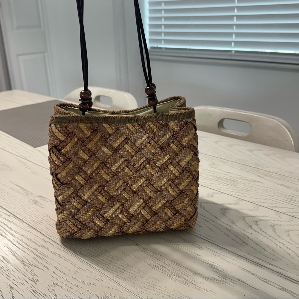 Woven Tan Handbag